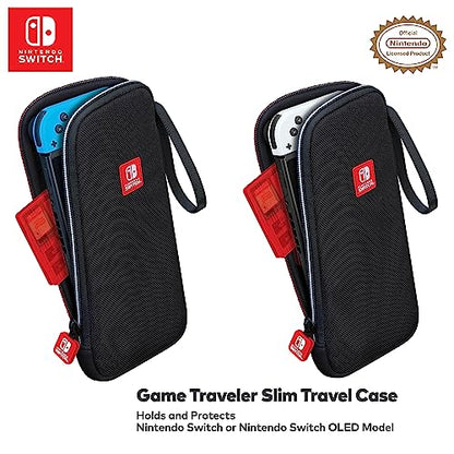 R.D.S. INDUSTRIES, INC. – Game Traveler Licensed Slim Travel Case Protects Nintendo Switch or OLED, Black (NNS15)