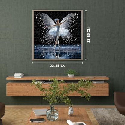 Impossible Puzzle for Adults 1000 Piece, Butterfly Lady Puzzle Dancing Women Pretty, Elegant Ballet Aesthetic Art Jigsaw Puzzle - style: Butterfly Ballet Puzzle