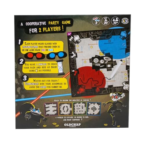 Accomplices Board Game | A Cooperative Board Game for 2 Players! Fast-Paced Laser Heist Adventure for Kids & Adults, Ages 10+, 2 Players, 20 Mins