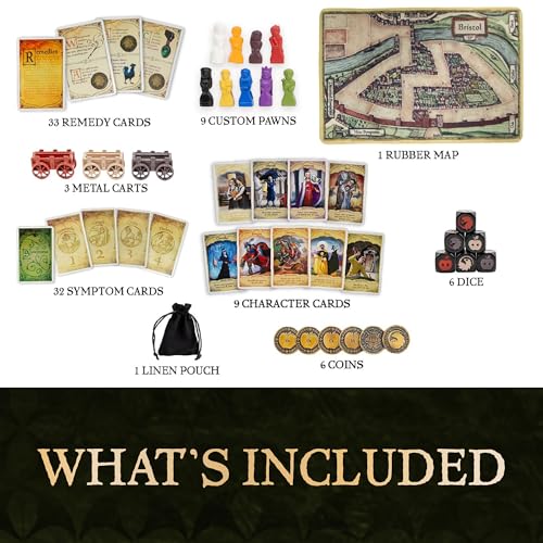 Facade Games Bristol 1350 Deluxe Edition, Strategy & Deceit for 1-9 Players | Ages 14 and Up, Deluxe Upgrades: Metal Coins, Metal Carts & 9 Custom Pawns, Social Deduction - style: Deluxe Bristol 1350