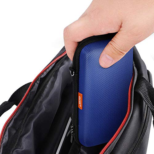 Small Carrying Bag for GPS Hard Drive, Portable EVA Protection Case | Mesh Inner Pocket, Universal Travel Pouch for External Battery, Cell Phone, USB Charging Cable, Zipper - color: Blue