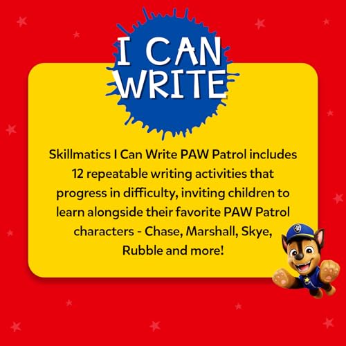 Skillmatics I Can Write PAW Patrol - Reusable Preschool Learning Activities, Educational Toy and Game, Back to School Supplies, Gifts for Students, Kids, Toddlers Ages 3, 4, 5, 6 - style: 4. I Can Write PAW Patrol
