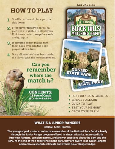 Masterpieces Jr Ranger - Black Hills Matching Game - style: Black Hills