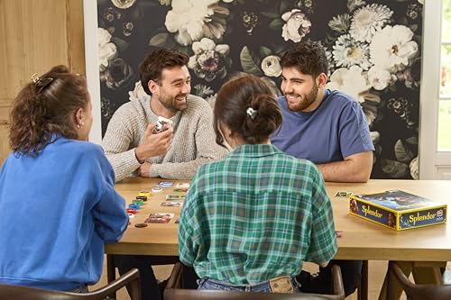 Asmodee Splendor Board Game - Gem Trading & Engine-Building Strategy for Adults & Families, Adult Board Games, Family Fun for Adults, 2-4 Players Ages 10+, 30 Minute Playtime | Build a gem empire, recruit noble patrons, and earn prestige through strategic