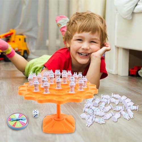 kykake Rabbit Balance Game Toys, Balance Game Tree Two-Player Parent-Child Interactive Family Tabletop Puzzle Montessori Toy,Rabbit Board for Kids and Adults (Rabbit) - style: rabbit