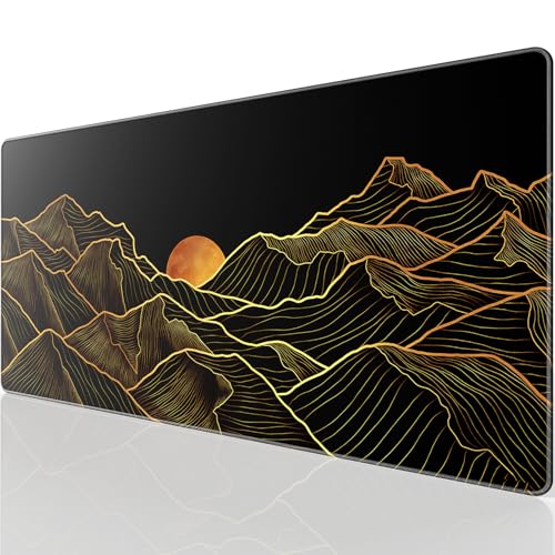 KTRIO Large Gaming Mouse Pad, Desk Mat, 31.5 x 15.7 in, Bright Rise, XXL | Smooth Micro-Weave Surface, Artistic Pattern Design, Non-Slip Rubber Base, Durable Stitched Edges, Office & Home Use - color: Bright Rise, size: 31.5l X 15.7w Inches