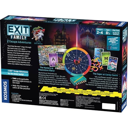 EXIT: The Game - Family - 2 Escape Adventures, At-Home Escape Room, Co-Operative Game, Family Activity, Brainteasers, 2-4 Players