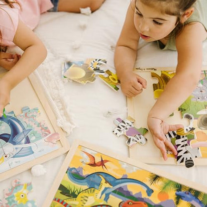 Melissa & Doug Jigsaw Puzzle Bundle (Dinosaur,Safari and Ocean) - style: Bundle: Dinosaurs, Safari, Under the Sea