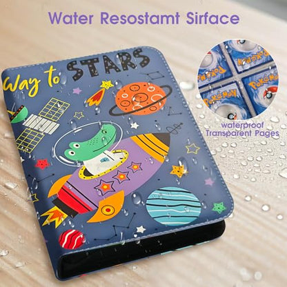 4-Pocket Card Binder with 50 Removable Pages, Holds 400 Cards | Fits trading, sports, gaming and collectible cards. Great for boys and girls to organize and protect collections(Stars) - color: Way to Stars