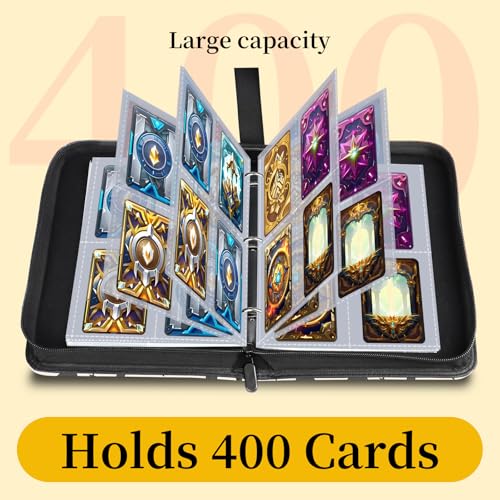 AXUASSILD 4 Pocket Card Binder, Premium Trading Card Holder Fits 400 Cards With 50 Removable Sleeves, Cute Portable Collection Card Ablum Holder Beautiful Black Bowtie - color: Beautiful Black Bowtie