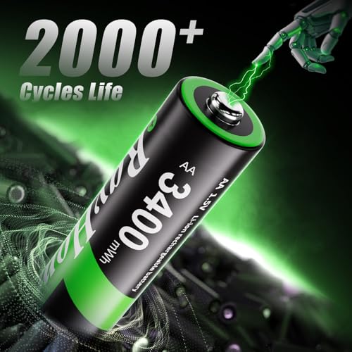 16 Pack 3400mWh Rechargeable Lithium Batteries AA for Blink Camera | 2000+ Cycles,1.5V Constant Output Double A Batteries for Remote, Control Toys - color: 16AA