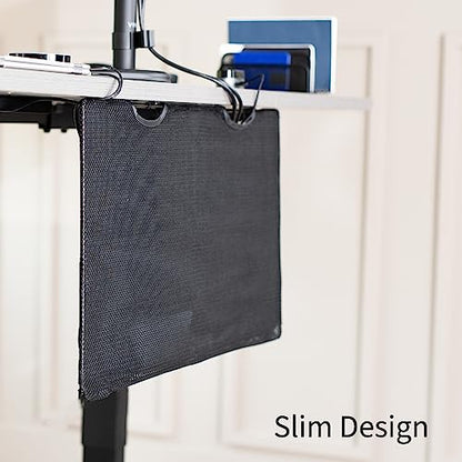 VIVO Black 30 inch Under Desk Privacy and Cable Management Organizer Sleeve, Wire Hider Kit Panel System, DESK-SKIRT-30 - size: 30" Panel