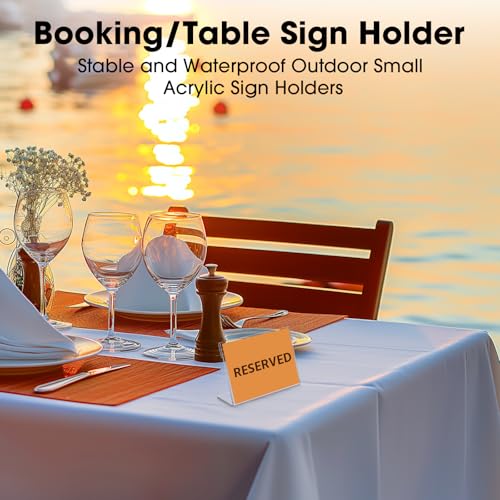 30 PCS Small Acrylic Sign Holder 3.5" x 2", Mini Acrylic Food Sign Labels for Party Buffet, Retail Price Display Holder, Clear Plastic Table Counter Top Stand for Place Cards, Name Card, Wedding Signs - size: 30PCS 3.5" X 2"(9X5)