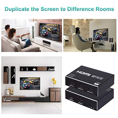 1x3 HDMI Splitter, 1 in 3 Out HDMI Splitter Audio Video Distributor Box Support 3D & 4K x 2K Compatible for HDTV, STB, DVD, PS3, Projector Etc - size: 1x3 4K@30Hz