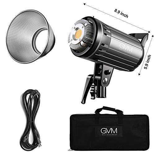 GVM Great Video Maker 100W Bi-Color LED Video Light with Bowens Mount, APP Control, Lantern Softbox, Dimmable 3200K-5600K, CRI 97+