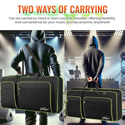 SNIGJAT DJ Controller Case for DDJ FLX10/GRV6/REV5 with Laptop Pocket Green | Padded Large DJ Controller Bag Fits DDJ REV7/REV5/FLX6/1000, Gig Bag with Multi-Pocket and Adjustable Shoulder Strap - color: Green, style: No Wheels