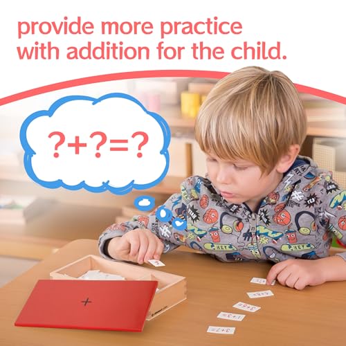 MONTESSORI OUTLET Addition Equations and Sums Box for 3-6 Years Montessori Education at School and Home - style: Addition Equations and Sums Box
