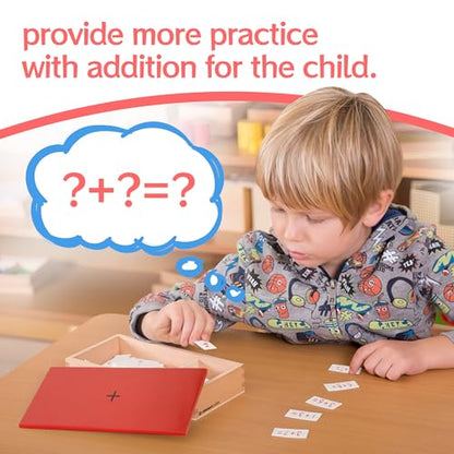 MONTESSORI OUTLET Addition Equations and Sums Box for 3-6 Years Montessori Education at School and Home - style: Addition Equations and Sums Box