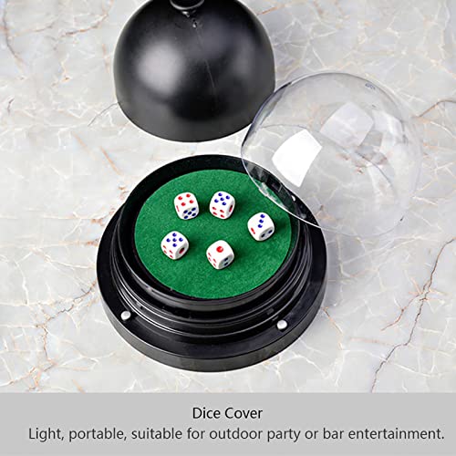 SUNGOOYUE Automatic Set, Anti Trap Black Dice Cup Shaker with 5 Dices and Transparent Plastic Cover, for KTV Pub Bar Family Friends Party Games