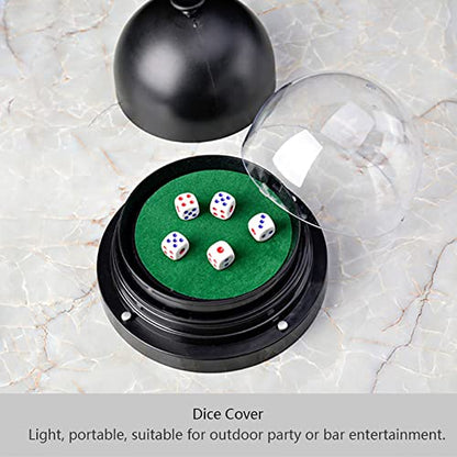 SUNGOOYUE Automatic Set, Anti Trap Black Dice Cup Shaker with 5 Dices and Transparent Plastic Cover, for KTV Pub Bar Family Friends Party Games
