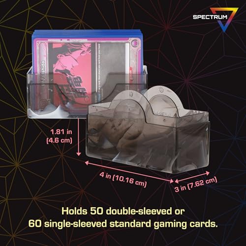 BCW Prism Deck Case - Marble Black | Holds 50 Double-Sleeved or 60 Single-Sleeved Cards | Secure Snap Closure | Compatible Collectible Card Bins | TCG Storage Box - color: Marble Black
