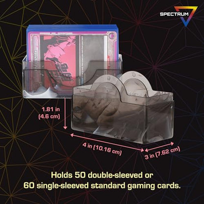 BCW Prism Deck Case - Marble Black | Holds 50 Double-Sleeved or 60 Single-Sleeved Cards | Secure Snap Closure | Compatible Collectible Card Bins | TCG Storage Box - color: Marble Black