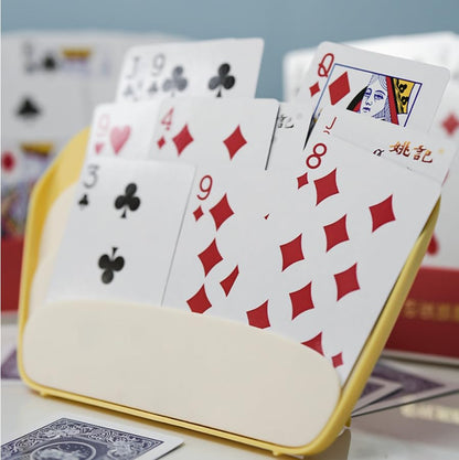 2PCS Foldable Card Holders for Playing Cards, 3-Layer Hands-Free Tabletop Stand for Poker UNO Canasta, Portable Card Game Accessories for Seniors, Family Game Nights, Parties