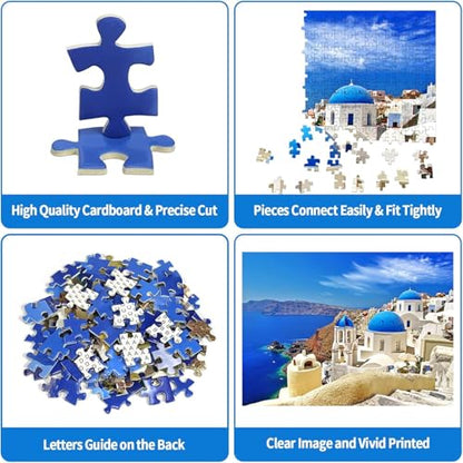 Puzzles for Adults 1000 Pieces Jigsaw Puzzles for Kids Challenging Game Toys Puzzle for Parents, Friends, Lovers and Children, Aegean Sea 27" x 20" - color: Aegean Sea
