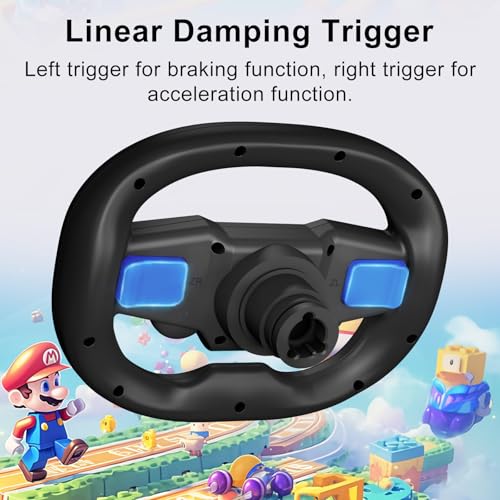 DOYO Wireless Gaming Steering Wheel, Multi-Platform Racing Wheel Compatible for Switch/PC/PS4/PS3/iOS and Android Phones (Black) - color: Black