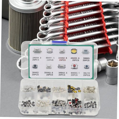 Cabilock 250pcs Micro Switch Kit Momentary Tactile Push Buttons for Car Arcade Game Parts Replacement Plastic Car Switches