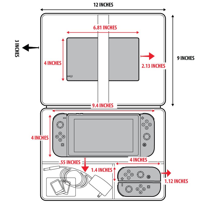 USA Gear Sling Bag Compatible with Nintendo Switch 2, Dock Station, Gamecube / Pro Controller, Joy Cons & more Nintendo Switch 2 Accessories - Customizable Interior, Shoulder Strap - Red - color: Red and Red