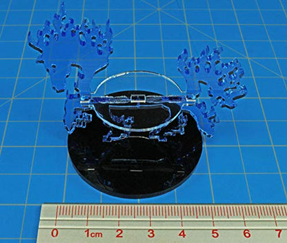 LITKO Phantom Steed Character Mount | Compatible with D&D & Pathfinder | Fluorescent blue acrylic phantom steed mount | 50mm round base | 30mm platform for hero | Requires glue assembly - style: 50mm Round Base