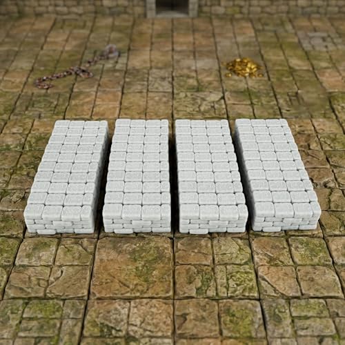 AUSPDICE Dungeon Walls, 40-Piece 28mm DND Terrain Modular System | 40 Straight Walls for Fantasy Tabletop RPGs, Wargaming, Game Masters, Christmas and Halloween Gifts, FF204-Expansion Pack 1 - color: Expansion Pack 1