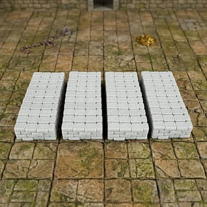 AUSPDICE Dungeon Walls, 40-Piece 28mm DND Terrain Modular System | 40 Straight Walls for Fantasy Tabletop RPGs, Wargaming, Game Masters, Christmas and Halloween Gifts, FF204-Expansion Pack 1 - color: Expansion Pack 1