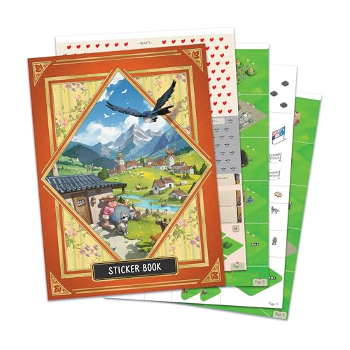 Asmodee Cozy Stickerville Board Game - Narrative Strategy Game of Village Building & Storytelling, Family-Friendly Fun for Kids & Adults, Ages 8+, 1-6 Players, 30 Minute Playtime