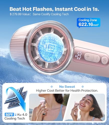 TORRAS COOLiFY iva Handheld Fan with Ice Cooler, [Chill by 50°F], 0-100 Adjustable Speed, Super Mini Powerful Portable Fan 4900mAh Rechargeable, Hand Fans, Gifts for Women, Pink - color: Pink