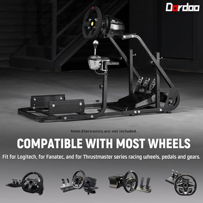 Dardoo Racing Simulator Cockpit Mountable Monitor Mount Fit for Logitech G923 G29 GPRO,for Thrustmaster T300RS GT T248,Adjustable Steering Wheel Stand,Not Included Wheel,Pedal, Handbrake and Seat