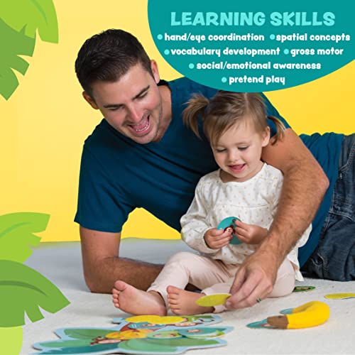 Peaceable Kingdom Monkey Around First Game for Toddlers Interactive play with Parent Ages 2+ | Active first game for toddlers—wiggle, hug and hop through 40 movement cards with a grown-up. Cooperative play, ages 2+ - style: Classic