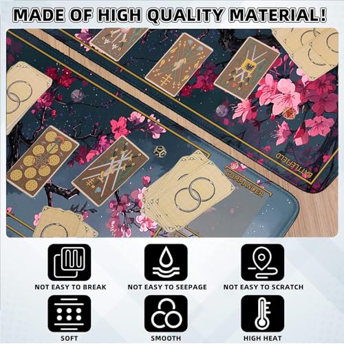 TCG Playmat Stitched Edges, 24 x 14 inches MTG Play Mat with Zones for MTG Trading Card Game Playmats Smooth Surface Battle Game Rubber Collection - color: Pattern6