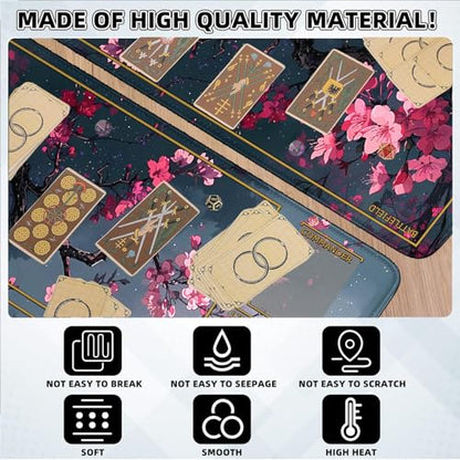 TCG Playmat Stitched Edges, 24 x 14 inches MTG Play Mat with Zones for MTG Trading Card Game Playmats Smooth Surface Battle Game Rubber Collection - color: Pattern6