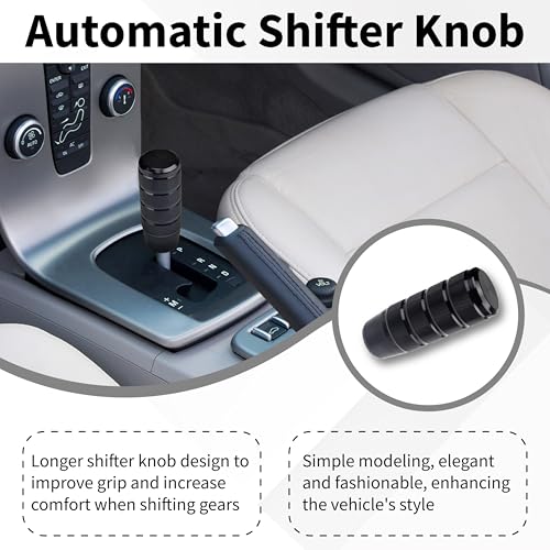 ecocstm Car Shifter Knob, Aluminum Gear Shift Style Knobs, Car Accessories | 3.74" Shift Knob with 3 Threaded Adapters M8 M10 M12 x 1.25 Fit Universal Manual Transmission, Automotive, Trucks (Black) - color: Black