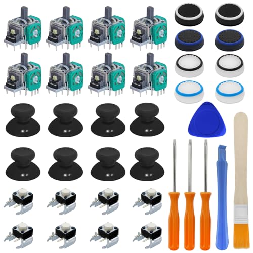 DaKuan 38PCS Xbox One Controller Repair Kit, Replacement Joysticks, Thumbstick, Bumper Button, Silicone Cap, Screwdriver & Tools, Fix Stick Drift, Broken Buttons, Compatible with Xbox One Controllers