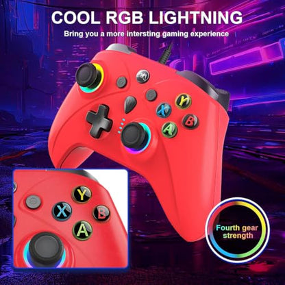 UGAME Wired Controller for Xbox Series X|S, Black Gamepad works with Xbox One/PS4/Switch/PC with RGB Lighting, Turbo, Back Paddles - color: Black