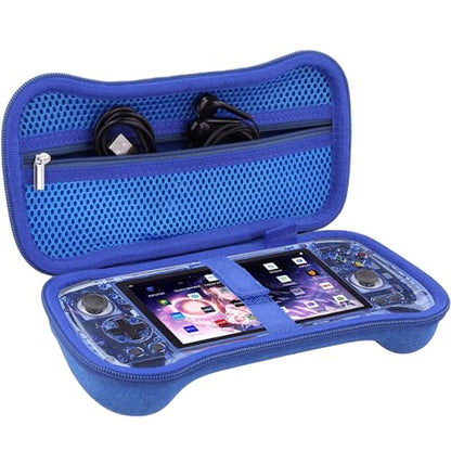 khanka Hard Travel Case Replacement for Anbernic RG556 Retro Handheld Game Console,Case Only. (Blue) | Hard Shell Protection, Smooth Zipper Opening, Secure Custom Fit, Travel-Ready Portable Storage, Protective Case Only - style: Blue