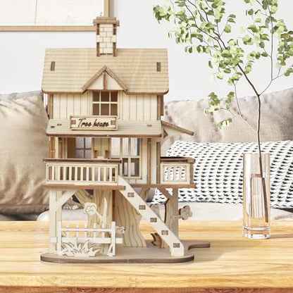 3D Wooden Puzzle for Adults, Creative Treehouse Design Model Kit | Creative Assembly Model Building Kits to Build for Adults, DIY Assembly Puzzle for Christmas,Teens Men 14+, STEM Project - style: Treehouse
