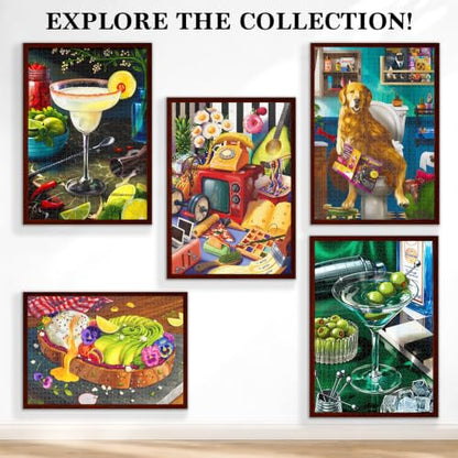 Gouda Games The Margarita – Cocktail Jigsaw Puzzle for Adults, 1000 Pieces | Includes Sorting Trays, Fun for Families, Friends, Game Nights, Gifts for Cocktail Lovers, Finished Size 27.5" x 19.5"