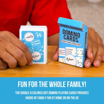 Regal Games - Double 9 Domino Playing Cards - Colored Dots Deck - Family-Friendly Domino Card Game - 2-8 Players - Ages 8+ - 55 Card Deck - 3.5” x 2.5” - color: Double 9 Dominoes