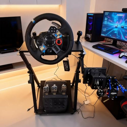 ZHSYMX Racing Wheel Stand Compatible with Logitech G920 G29 G27 G25 Gaming Cockpit Height Adjustable Foldable Gaming Racing Simulator