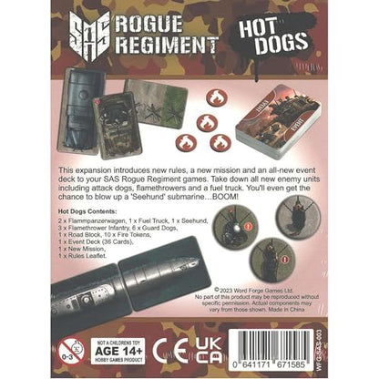 Word Forge Games: SAS Rogue Regiment - Hot Dogs Expansion - Strategy Board Game, WWII Stealth Action, Military Theme, Ages 14+, 1-4 Players, 60 Min - style: Hot Dogs