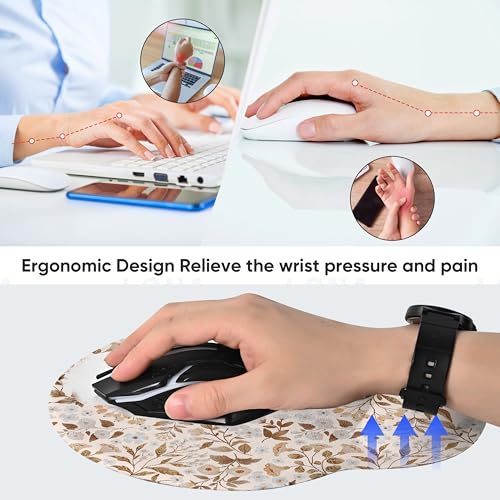 Ergonomic Mouse Pad with Wrist Support,Non-Slip Rubber Base for Computer Laptop & Mac,Lightweight Rest for Home,Office & Travel (Sicilian Flowers) - color: Sicilian Flowers